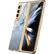 Alt View 11. SaharaCase - Marble Series Case for Samsung Galaxy Z Fold4 - Blue/Gold.