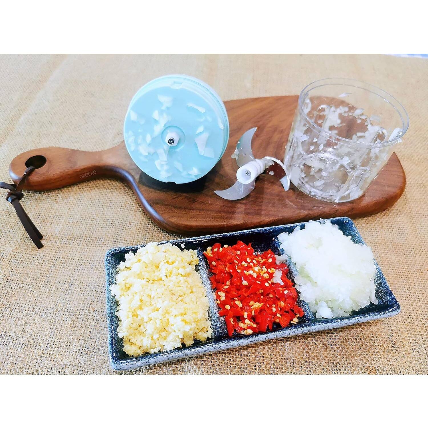 Angle. PARKER SLATER - Electric Garlic Chopper, 250ml USB Rechargeable Mini Food Processor for Vegetables, Meats, Spices (Green) - Green.