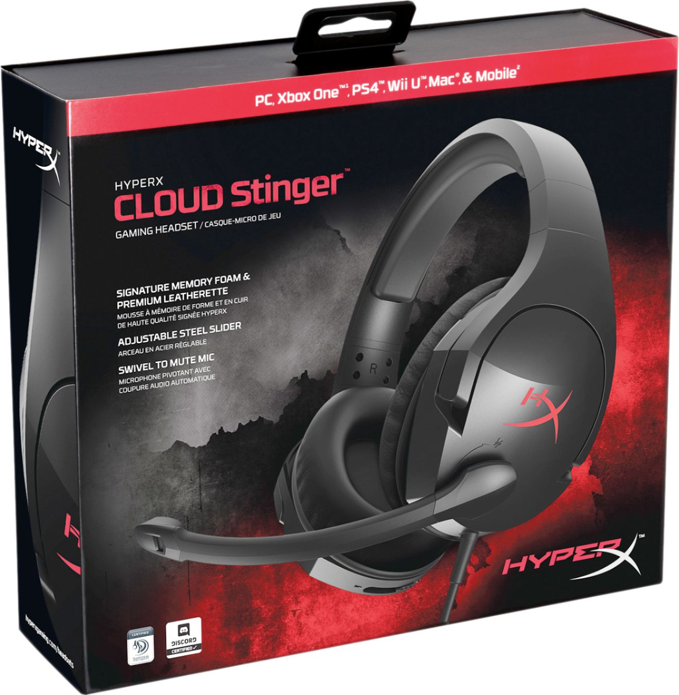 HyperX Cloud Stinger Wired Gaming Headset PC, Xbox X|S, Xbox One, PS5, PS4, Nintendo Switch, and Black/Red 4P5L7AA#ABL/HX-HSCS-BK/NA - Best
