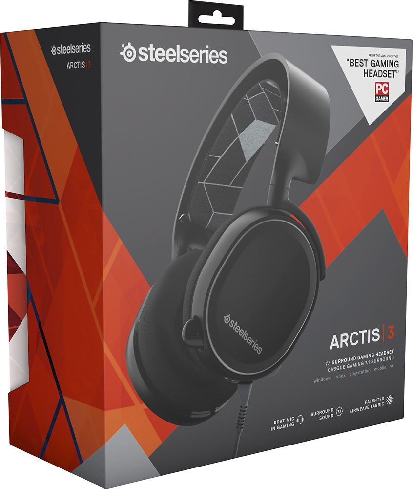 Zichzelf Edelsteen radium Best Buy: SteelSeries Arctis 3 Wired 7.1 Surround Sound Gaming Headset for  Xbox One, Mac, PS4, Windows, Nintendo Switch, Android and iOS Black 61433