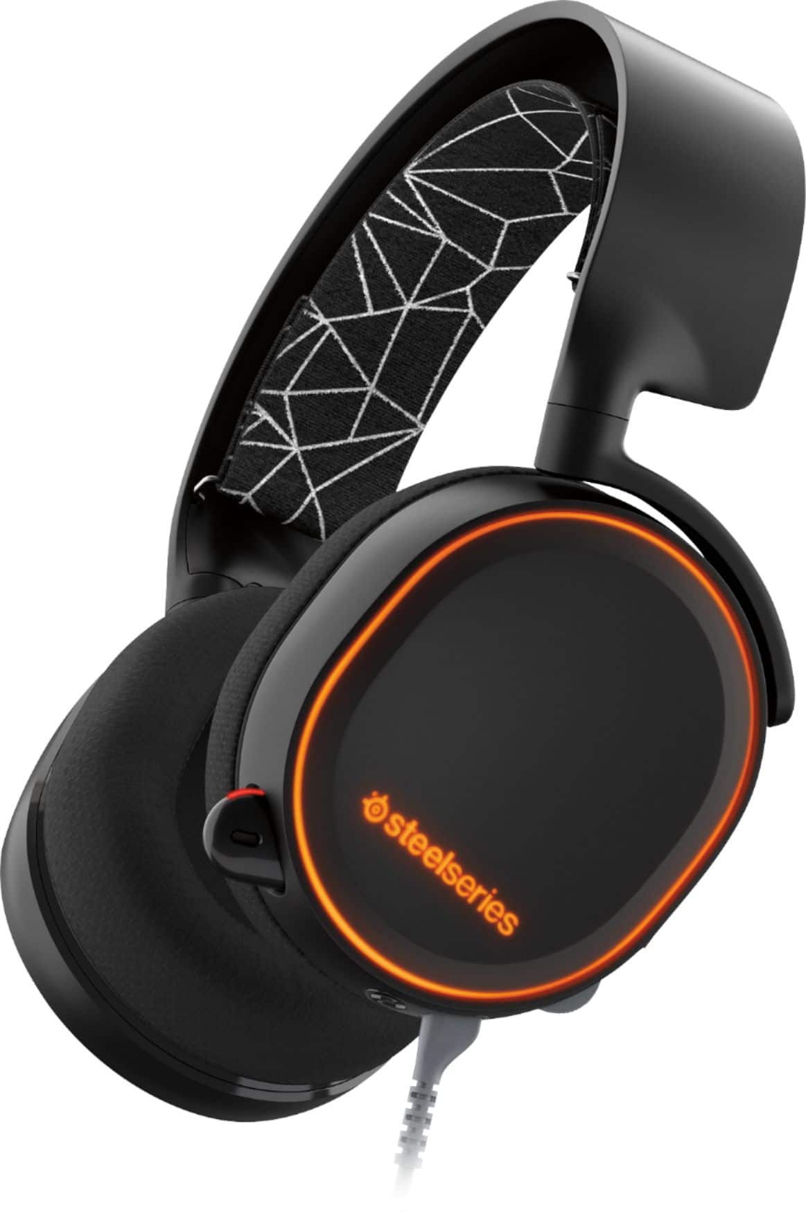 Front. SteelSeries - Arctis 5 Wired 7.1 RGB Gaming Headset for PC, Mac, PlayStation, Xbox, VR, Mobile - Black.
