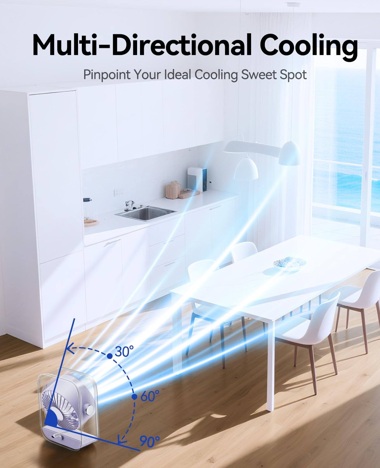 Multi-Directional Cooling  
Pinpoint Your Ideal Cooling Sweet Spot  
30° 60° 90°