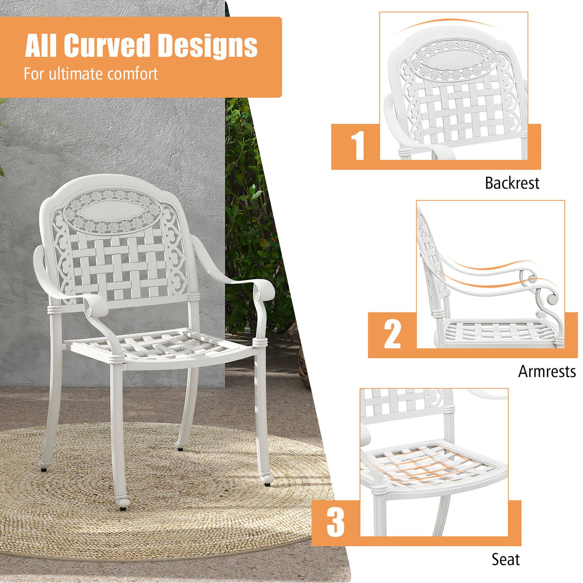 All Curved Designs  
For ultimate comfort  

1. Backrest  
2. Armrests  
3. Seat