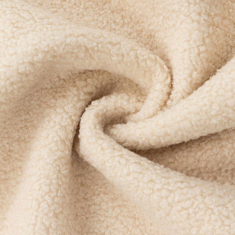 Left. Kadyn - Full Foam Compression Modular Sofa with 5 Throw Pillows, Flannelette Fabric, L-Shaped, Ideal for Small Space - Beige.