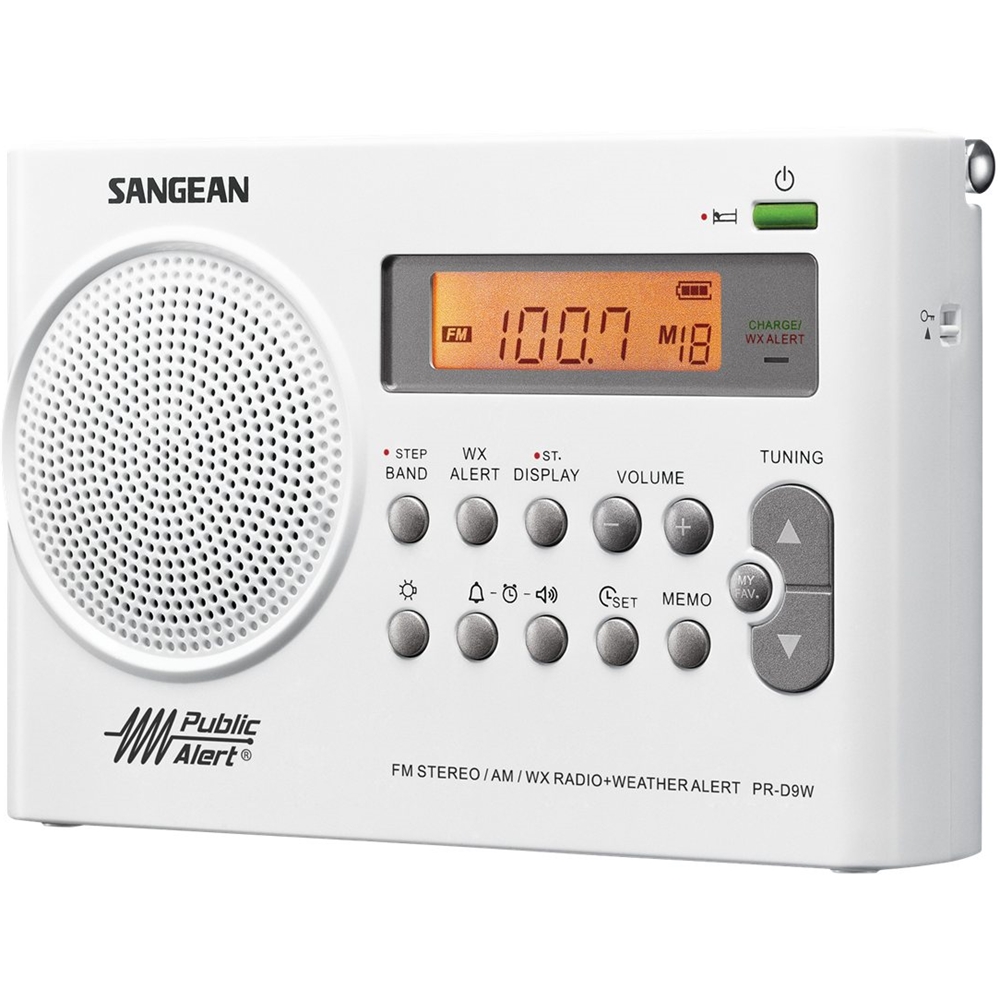 Sangean Portable AM/FM/Weather Radio White PR