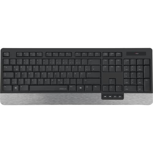 SPEEDLINK - Lucidis Comfort Deskset Wireless Keyboard and Optical Mouse - Black - Larger Front
