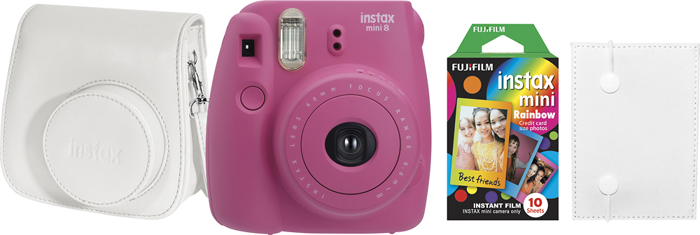 Best Buy Fujifilm Instax Mini 8 Instant Film Camera Bundle Hot Pink