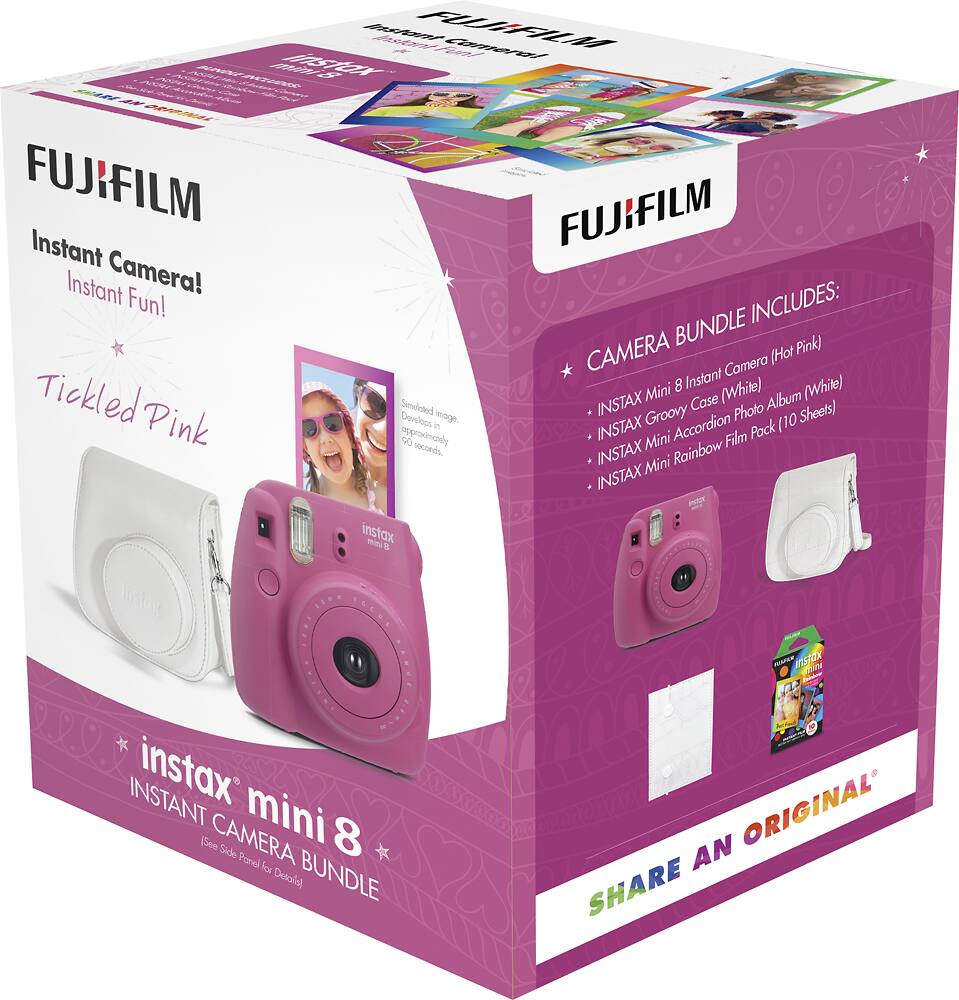 Best Buy Fujifilm Instax Mini 8 Instant Film Camera Bundle Hot Pink