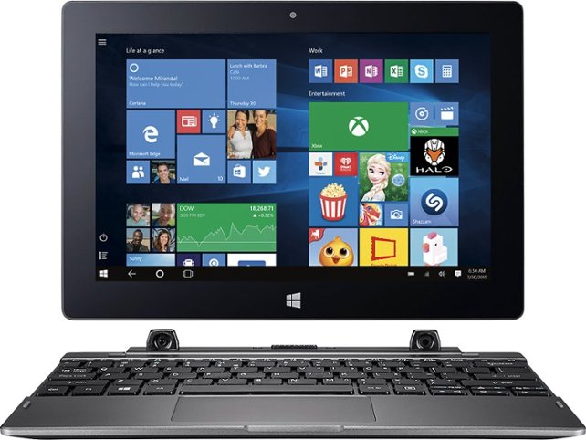 Acer - Switch One 10 2-in-1 10.1" Touch-Screen Laptop - Intel Atom x5 - 2GB Memory - 32GB eMMC Flash Memory - Black, steel gray - Front Zoom