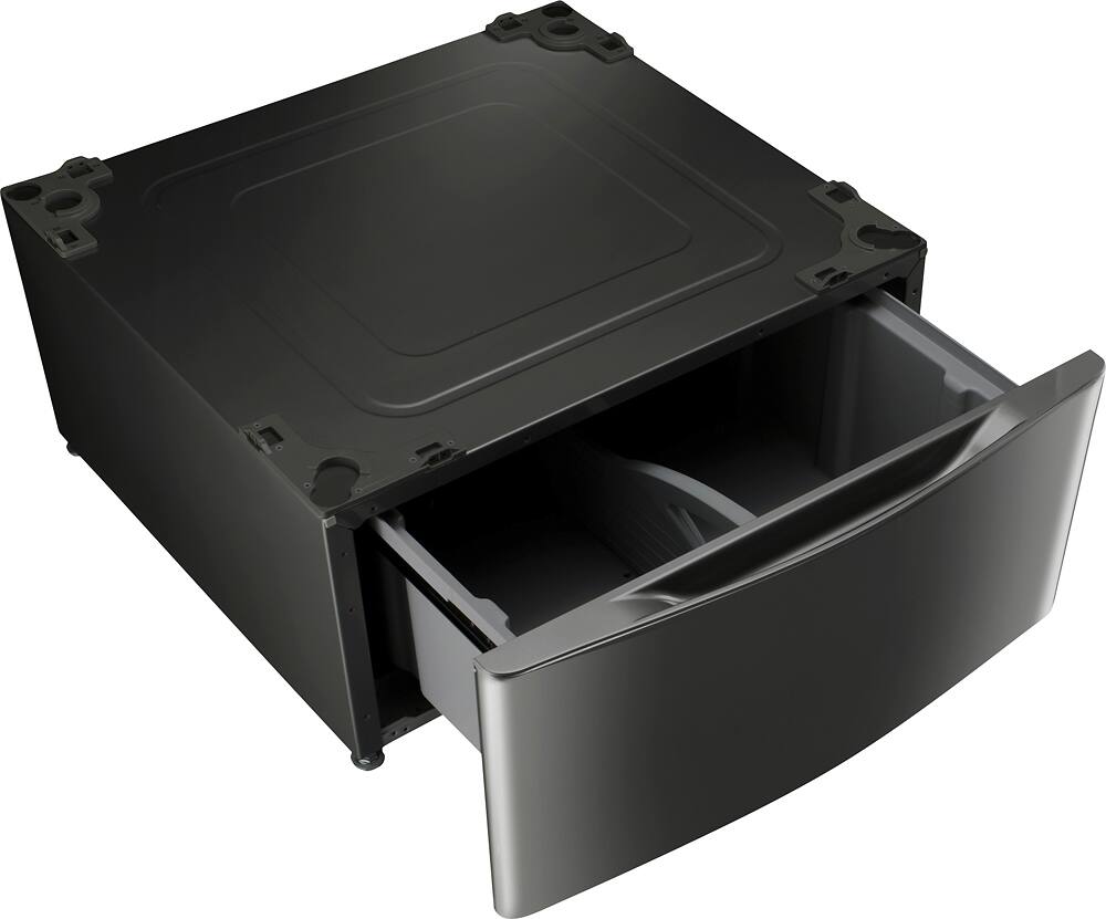 Alt View 11. LG - 27" Laundry Pedestal with Storage Drawer - Black Stainless Steel.