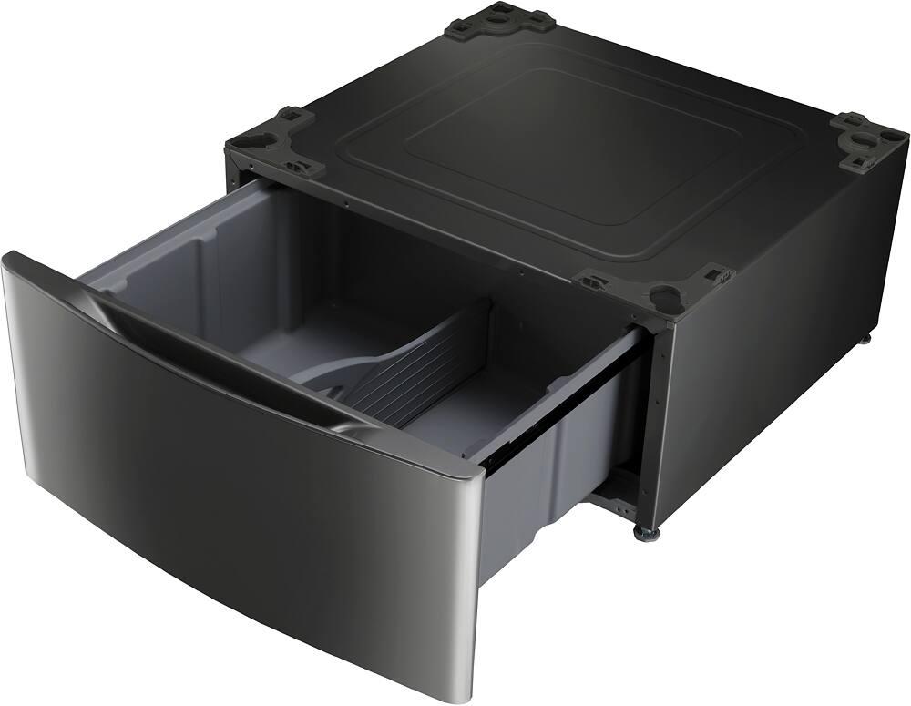 Alt View 12. LG - 27" Laundry Pedestal with Storage Drawer - Black Stainless Steel.