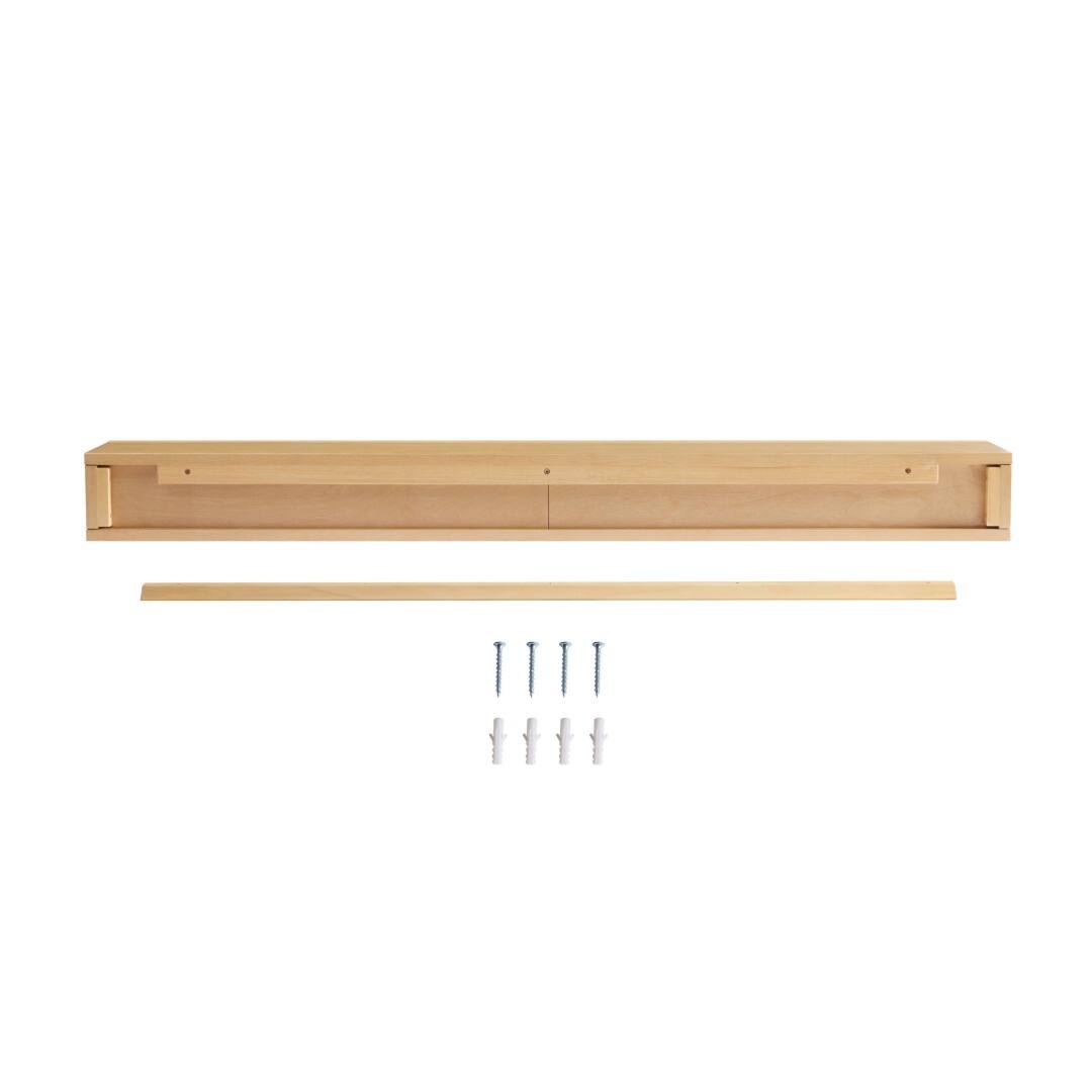 Alt View 9. Touchstone Home Products - Fireplace Mantel Shelf w/ Hidden Storage , 60" x 8.5" x 5.75", Solid Pine Wood Mantel for Over Fireplace - Natural Finish.