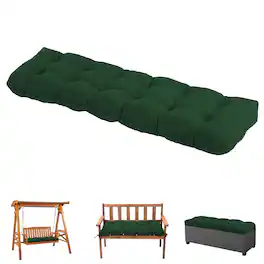 Chateau Abodes - 60"x20"x4" Outdoor Bench Cushion, Waterproof & Fade Resistant Patio Seat Pad for Porch Swing, Couch Outdoor Furniture - Dark Green