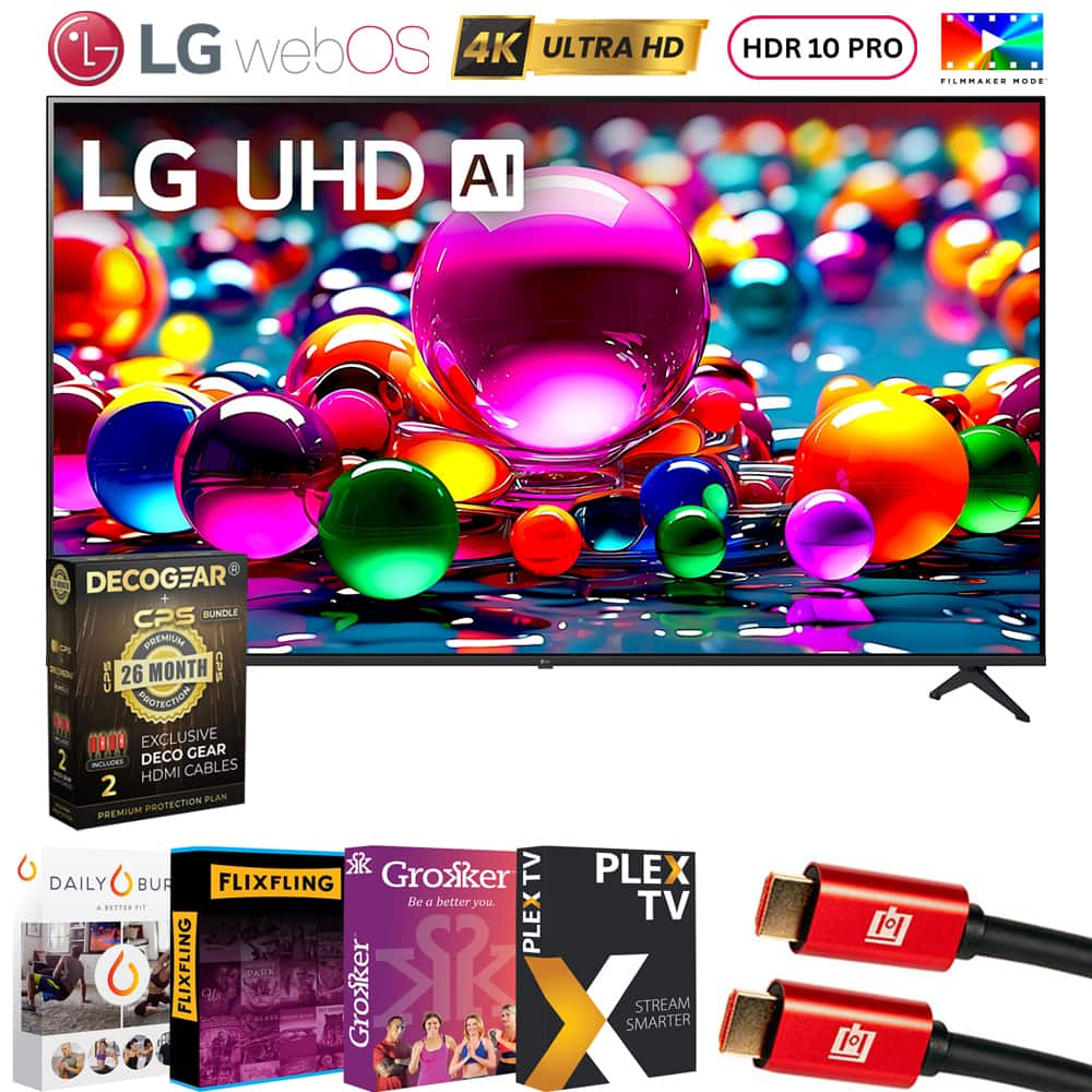 LG - 50" UA77 Series LED 4K UHD AI Smart webOS TV (2025) + 26 Month Extended Warranty Protection Plan + Movie Stream Bundle