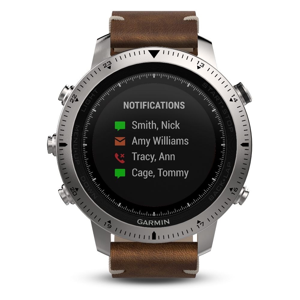 Garmin fēnix® Smartwatch 49mm Stainless Steel with Leather Band 010-01957-00 - Best Buy