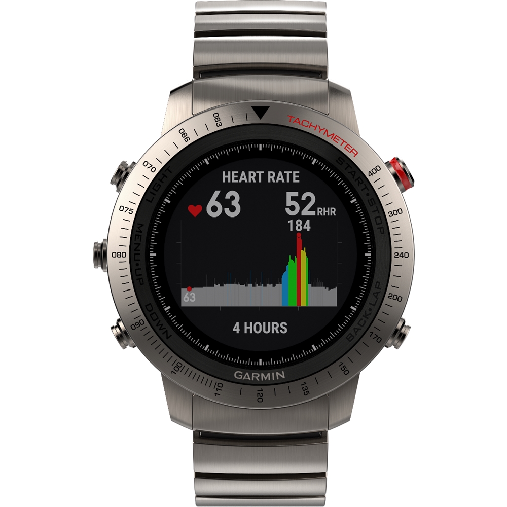 fēnix® Chronos Smartwatch 49mm Titanium with Titanium Hybrid Band Titanium 010-01957-01 - Best Buy