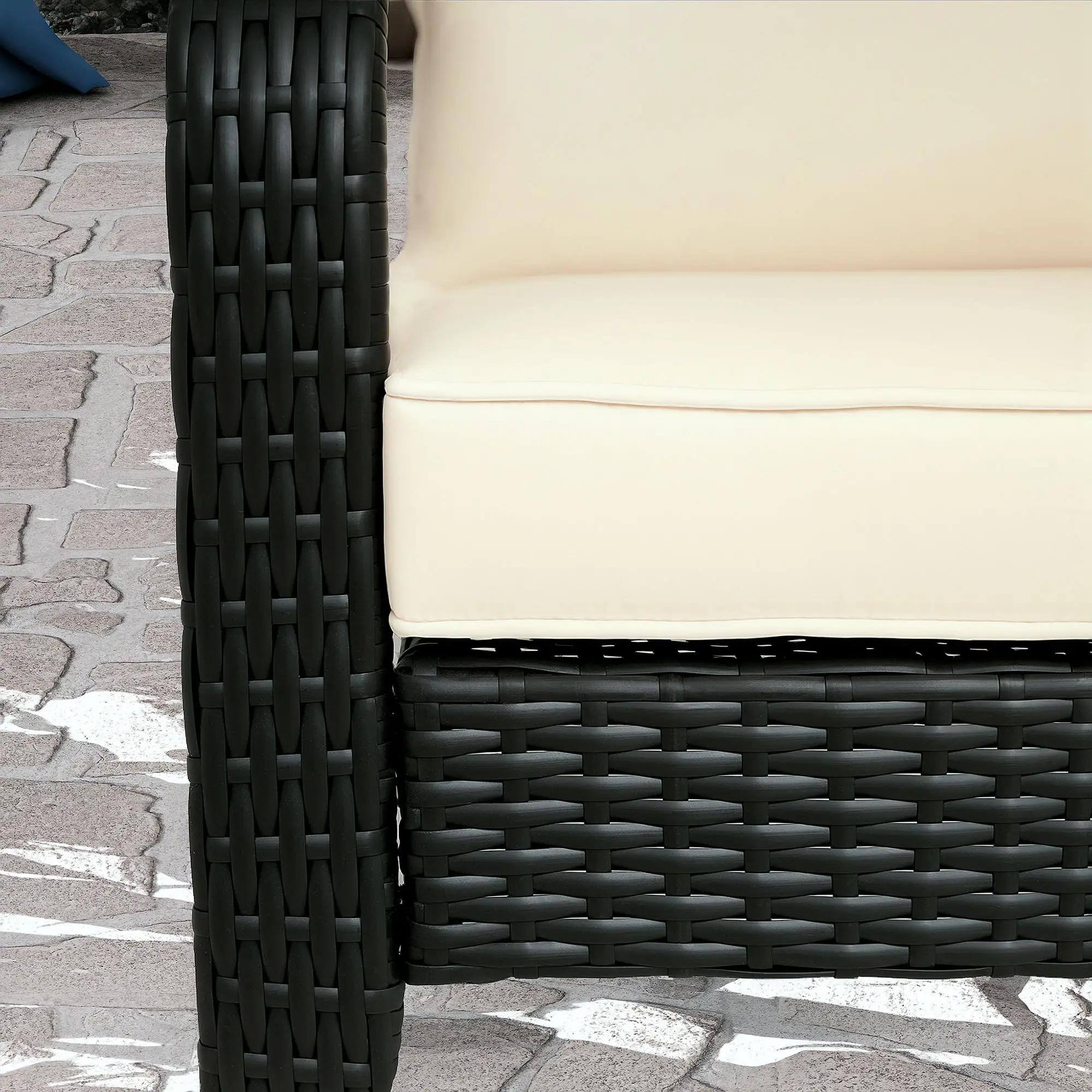 Back. Resenkos - Resenkos Adirondack Rattan Chairs with Tall Back & Tilted Seat, Outdoor Fire Pit Lounge, Cream White - Cream White.