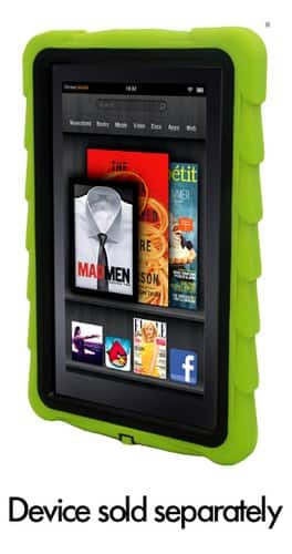 Front Standard. Gumdrop Cases - Drop Tech Series Case for Amazon Kindle Fire - Lime Green.