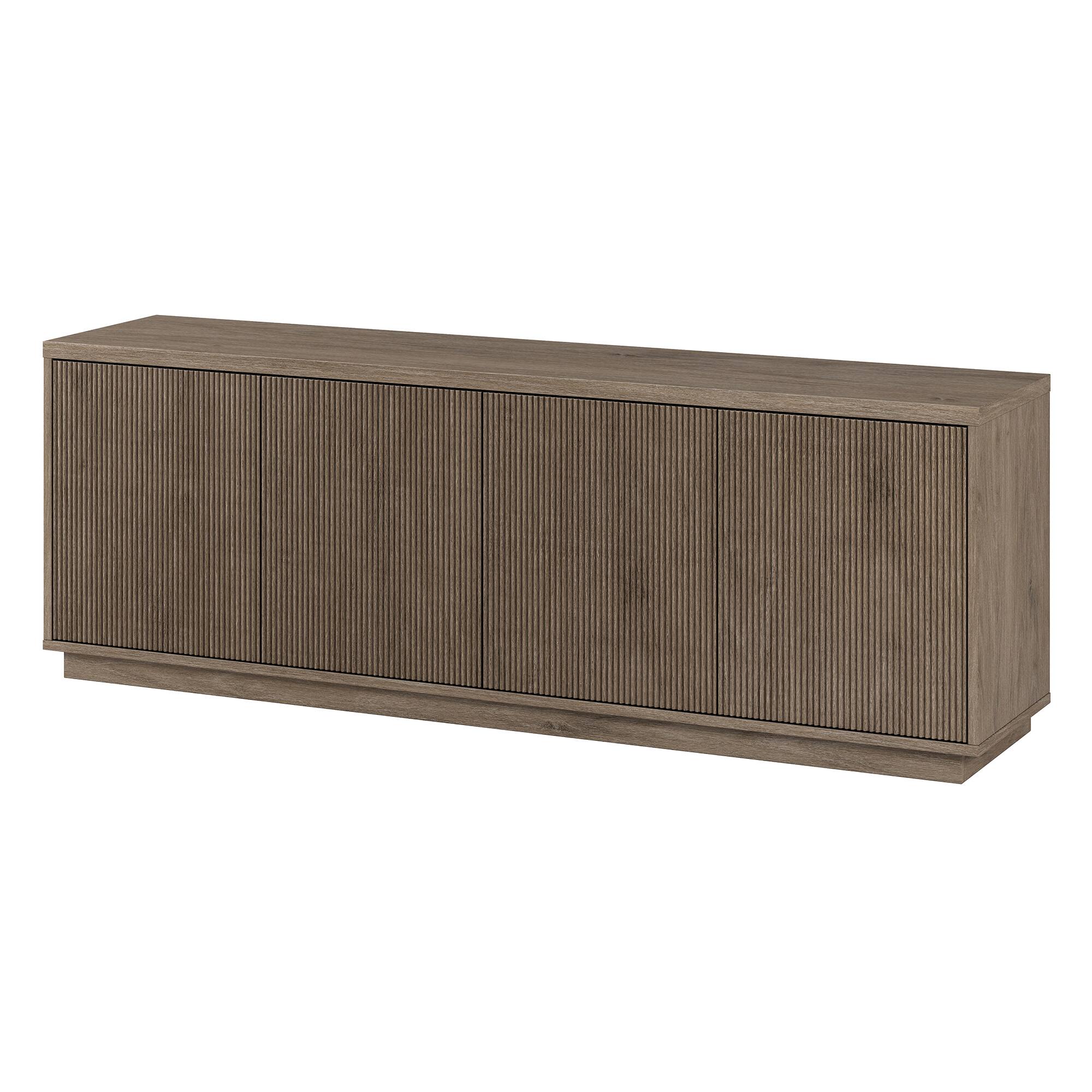 Left. Hudson&Canal - Hanson Rectangular Fluted TV Stand for TV's up to 75" in Antiqued Gray Oak - Antiqued Gray Oak.
