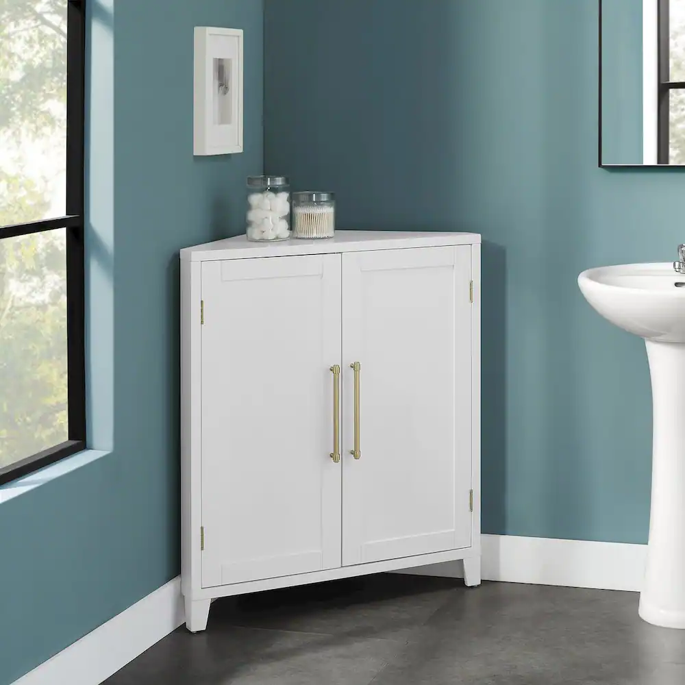 Alt View 9. Crosley Furniture - Roarke Stackable Corner Kitchen Storage Pantry - White.