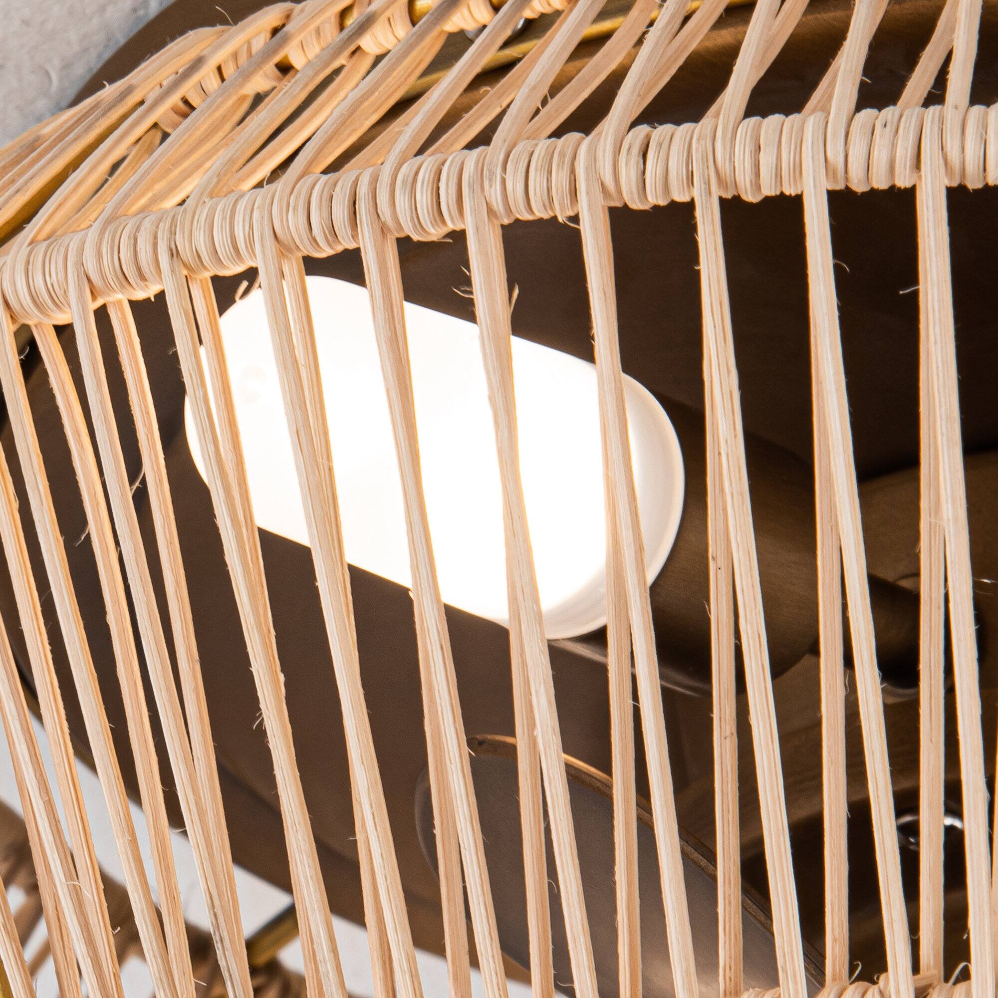 Alt View 9. Parrot Uncle - 13.5" Brushed Bronze Cage Low Profile Flush Mount Ceiling Fan with Lights and Remote - Bronze.
