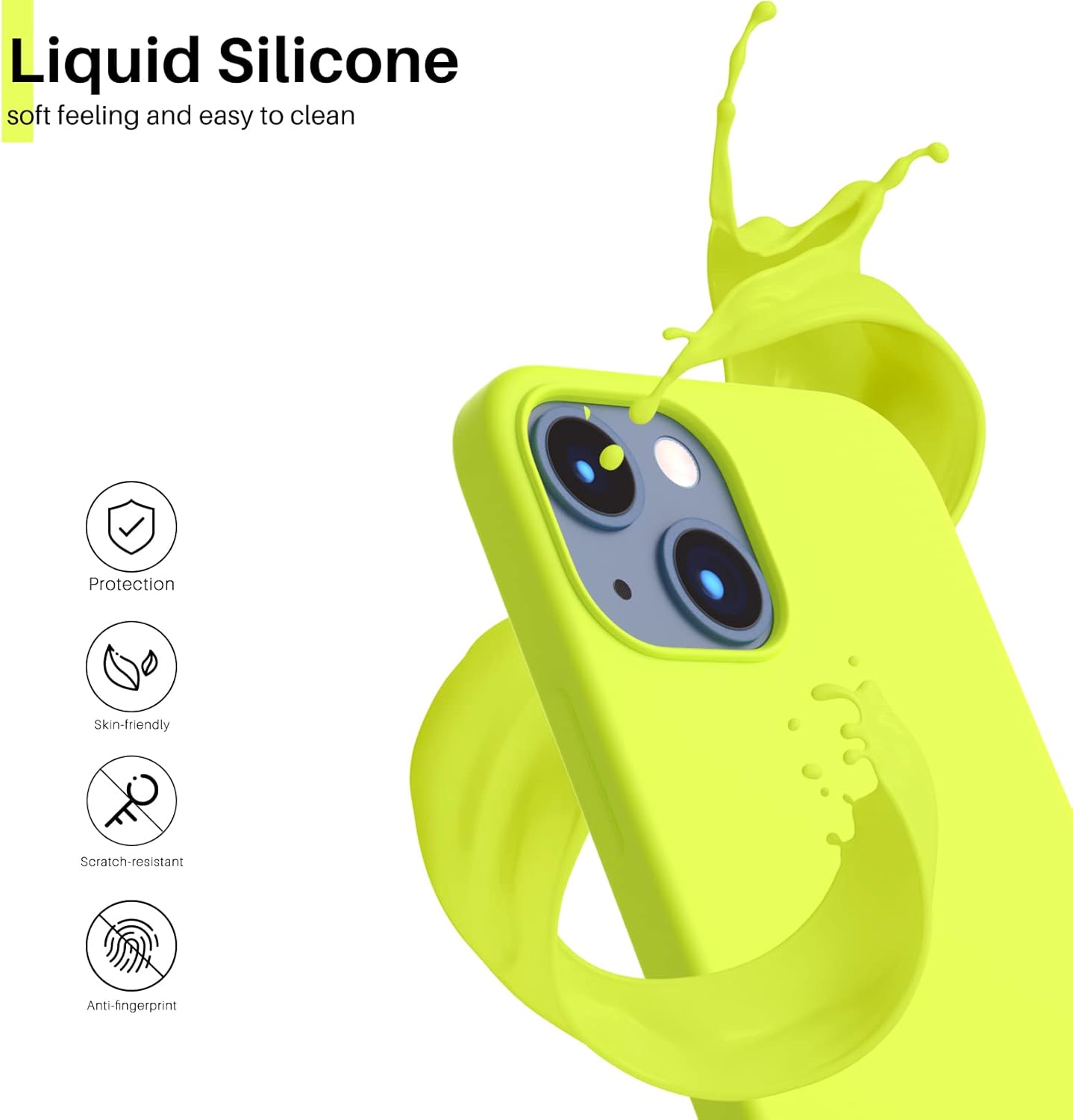 Liquid Silicone, soft feeling and easy to clean, Protection, Skin-friendly, Scratch-resistant, Anti-fingerprint