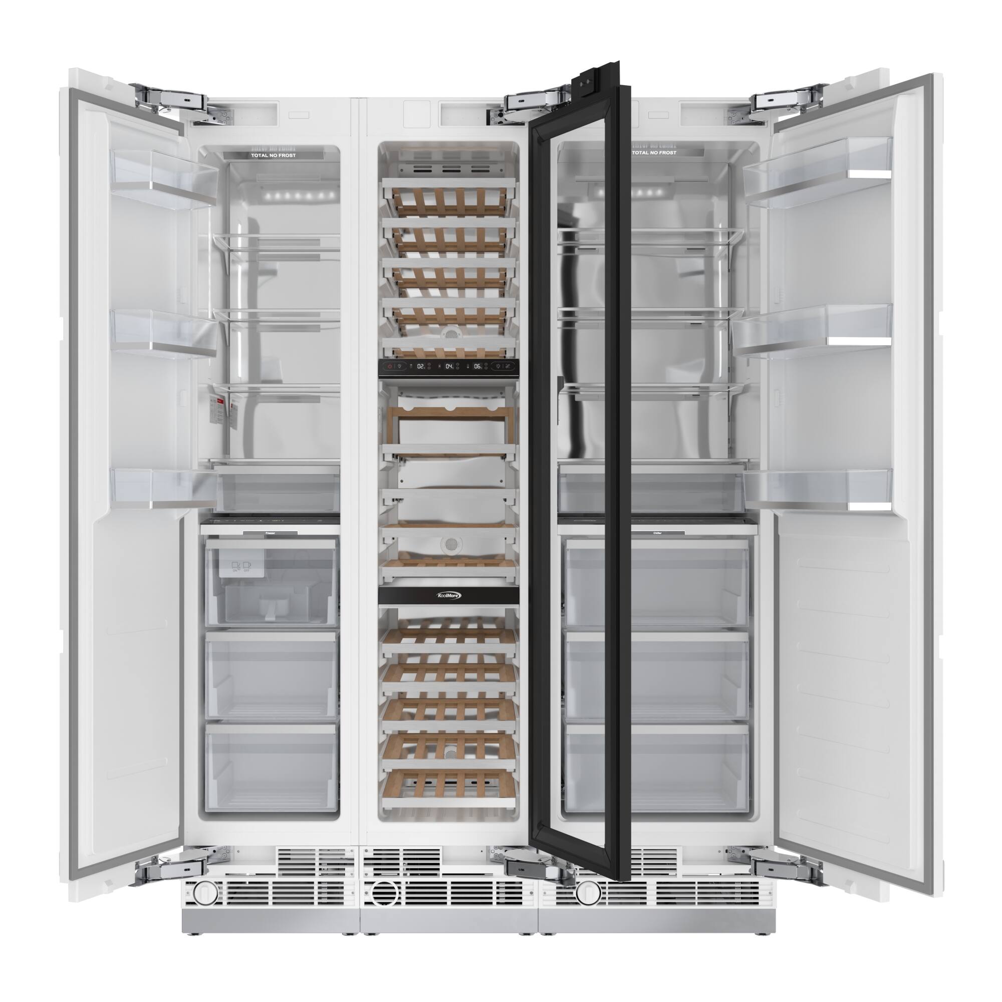 Alt View 1. Koolmore - KoolMore Reserve Panel Ready 24 in. Column Refrigerator with a 18 in. Wine Cooler and 18 in. Freezer - White.
