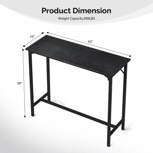 Product Dimension  
Weight Capacity: 209LBS  
15" x 43" x 39"