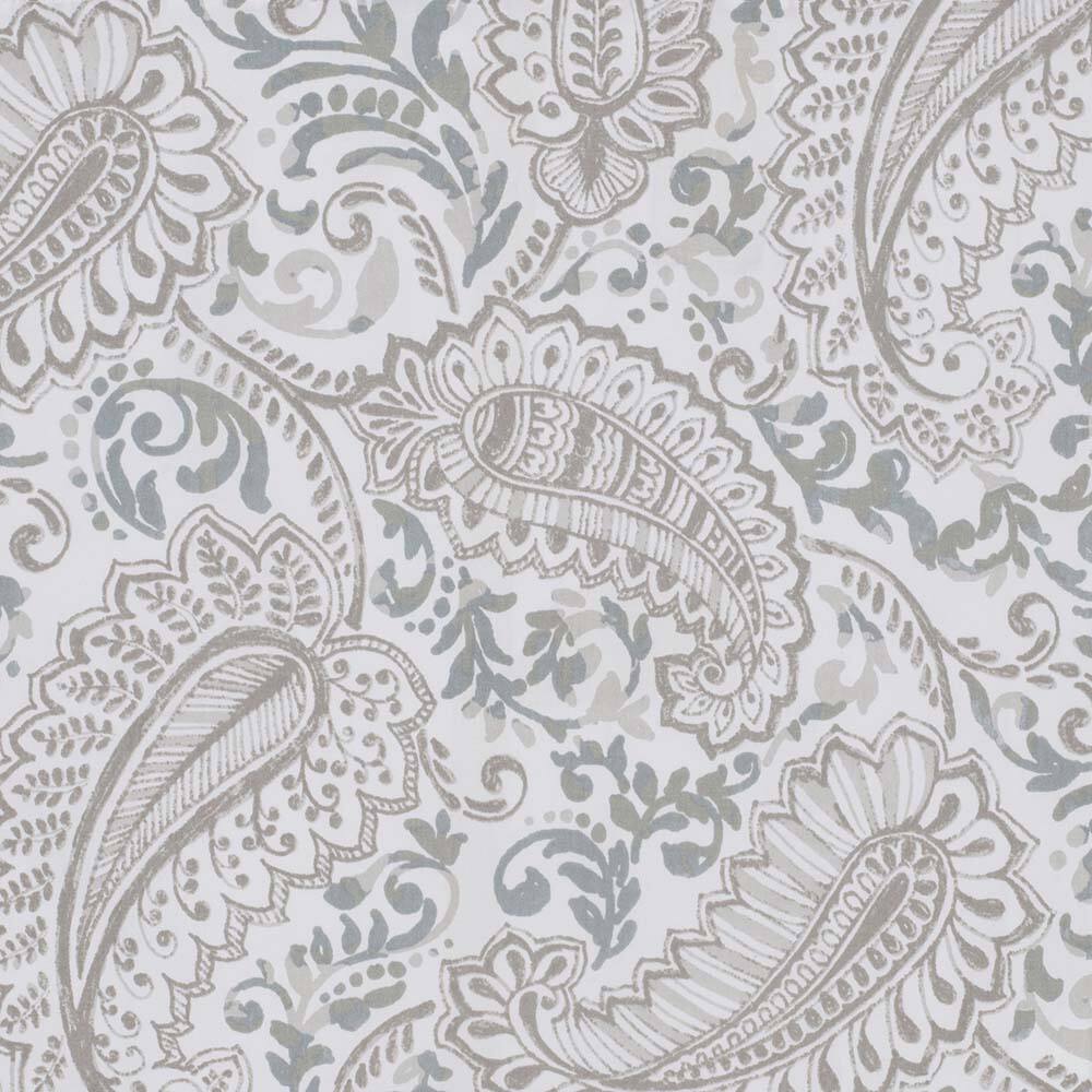 Left. Ellis Curtain - Ellis Shannon Printed Paisley Pattern on Cotton Fabric Tailored Tiers 1.5" Rod Pocket 50"x24" Natural - Natural.