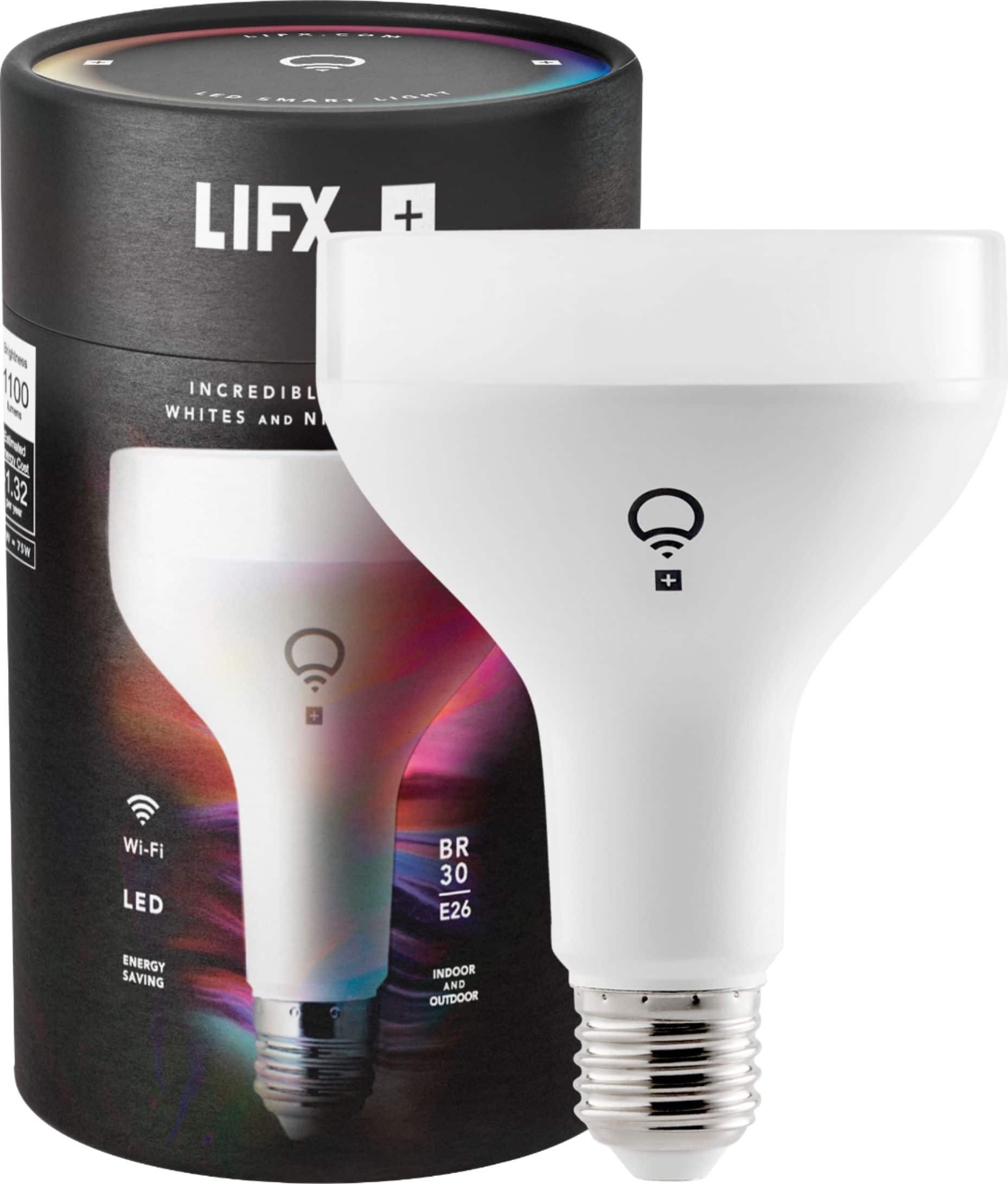 Front. LIFX - LIFX + 1100-Lumen, 11W Dimmable BR30 Smart LED Light Bulb, with Infrared Technology, 75W Equivalent - Multi Color.
