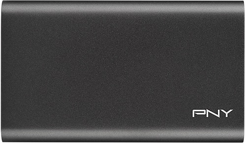 PNY - Elite 240GB External USB 3.0 Portable Solid State Drive - Aluminium - Larger Front