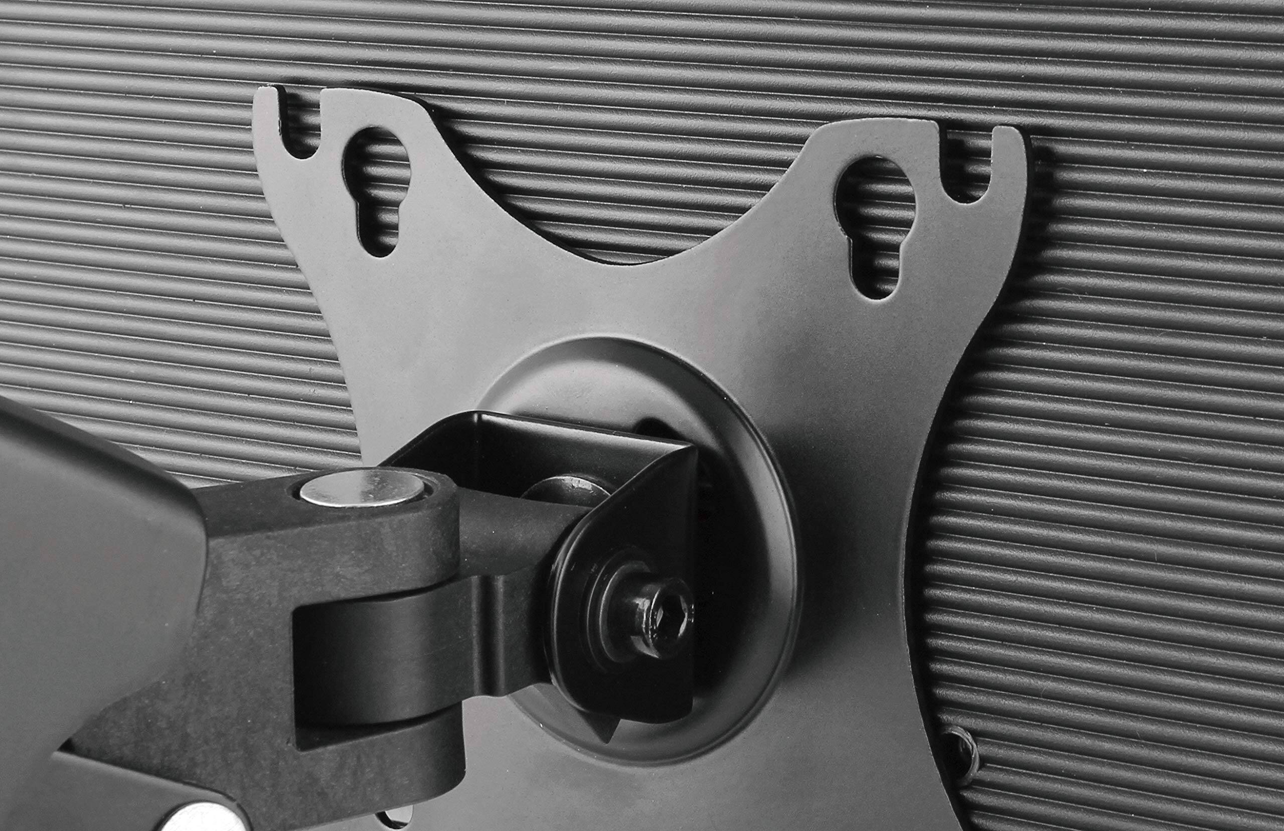 Alt View 5. Rocelco - Double Monitor Desk Mount with USB 2.0 And Audio Port, Pneumatic Full Motion Assist Adjustable Arm, Grommet and C Clamp - Black.