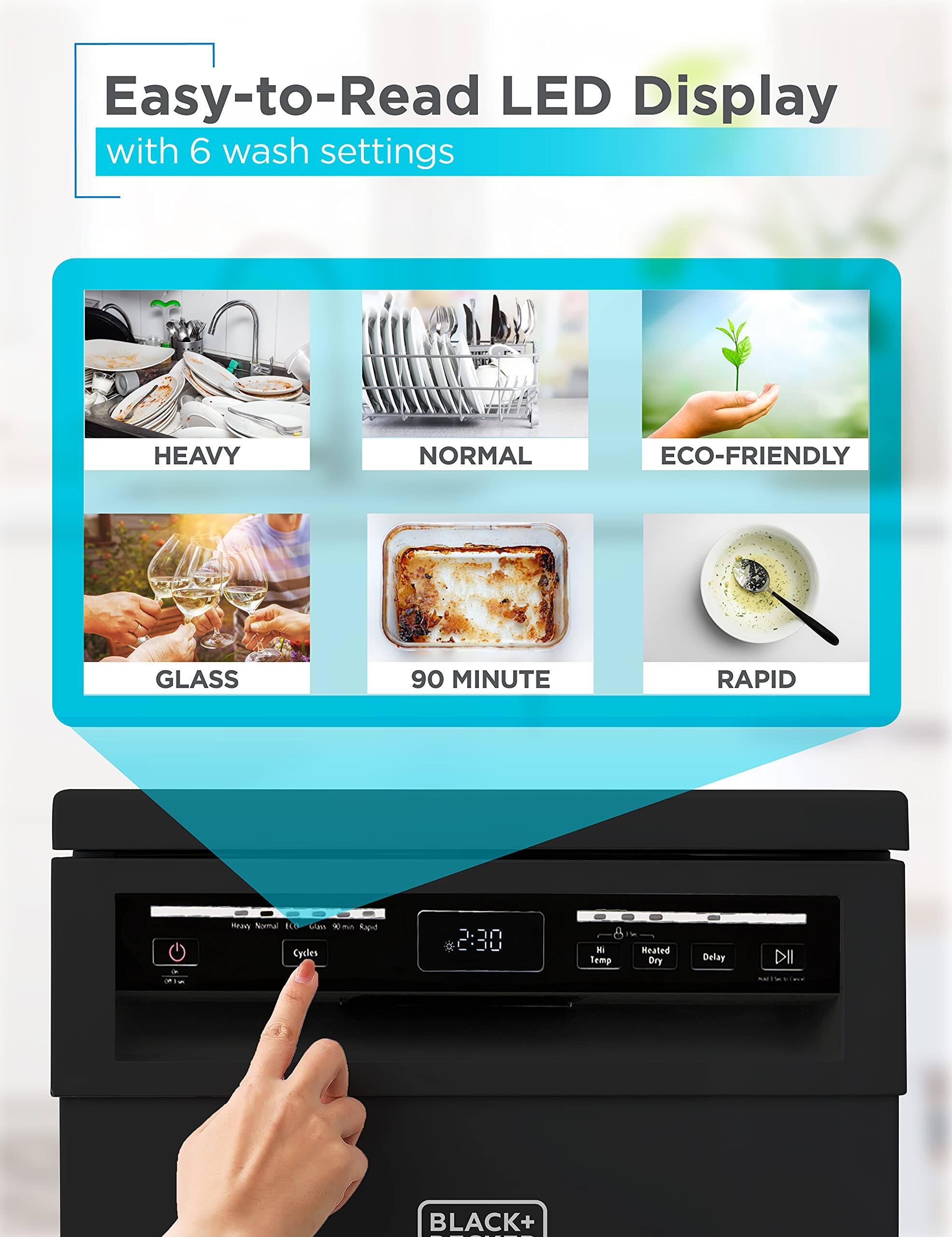 Alt View 2. Black+Decker - 18” Portable Dishwasher - Black.