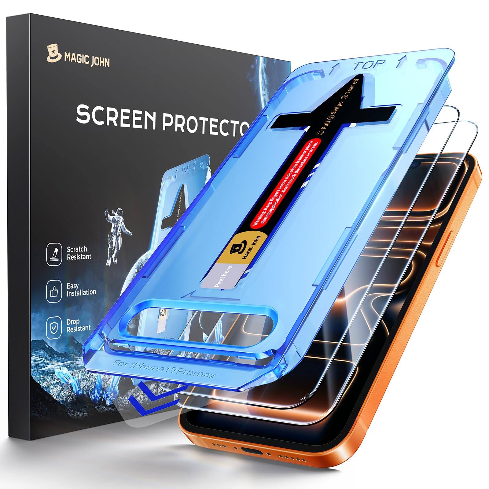 MAGIC JOHN TOP 1 Screen Protector - Pull - phone screen - trame surface of the side touch or the ED-CHATE application. Keep Warning: during Scratch * JOHN Resistant MAGIC Installation Easy Peelhere Drop Resistant

For iPhone 7/7Promax