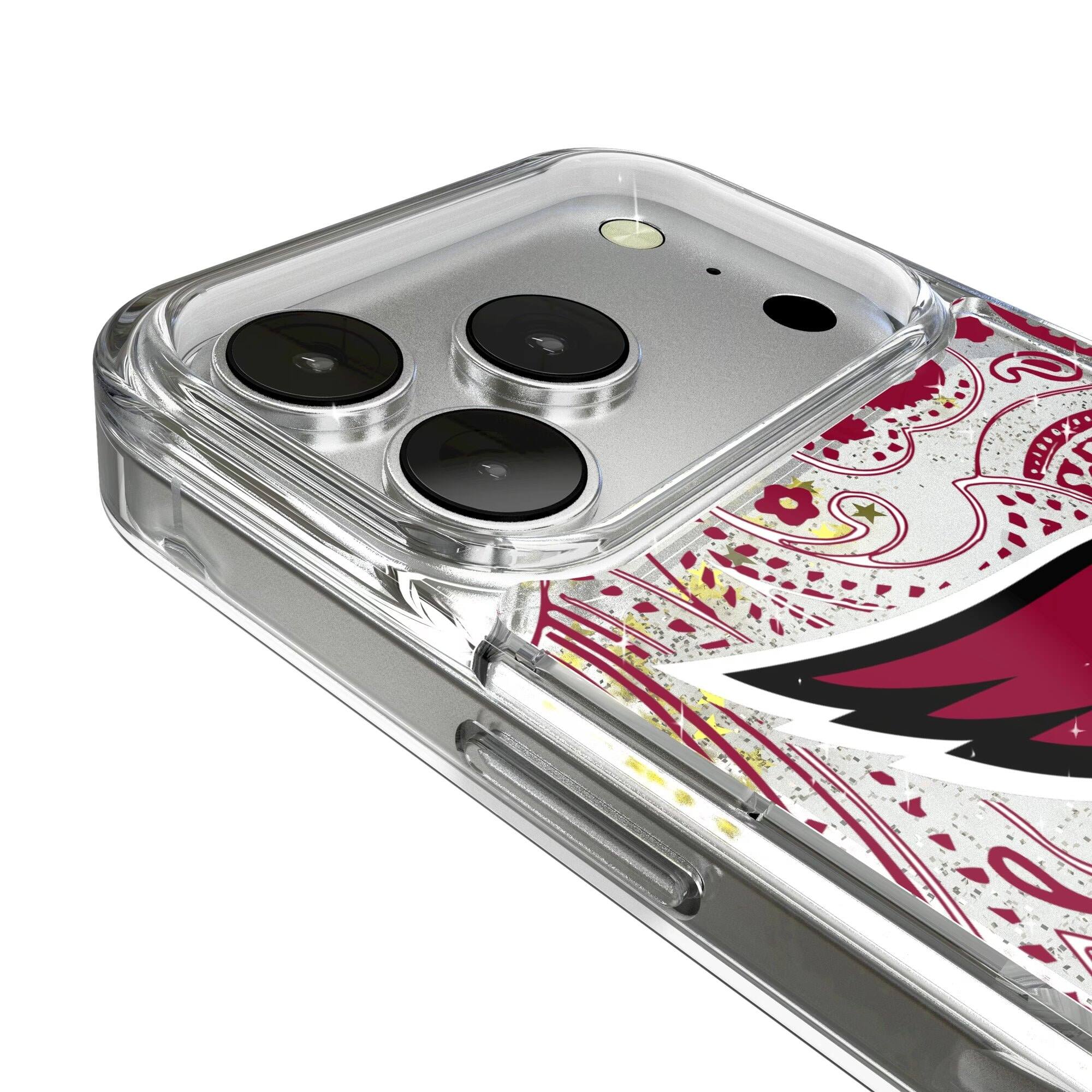 Alt View 2. Keyscaper - Arizona Cardinals iPhone Paisley Design Glitter Case - 16 Pro Max - Multicolor.