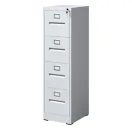 APRILSOUL - 4 Drawer File Cabinet with Lock Metal Vertical File Cabinet Office Home, A4 Legal/Letter Size Narrow File Cabinet Locked