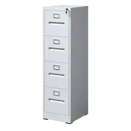 Front. APRILSOUL - 4 Drawer File Cabinet with Lock Metal Vertical File Cabinet Office Home, A4 Legal/Letter Size Narrow File Cabinet Locked.
