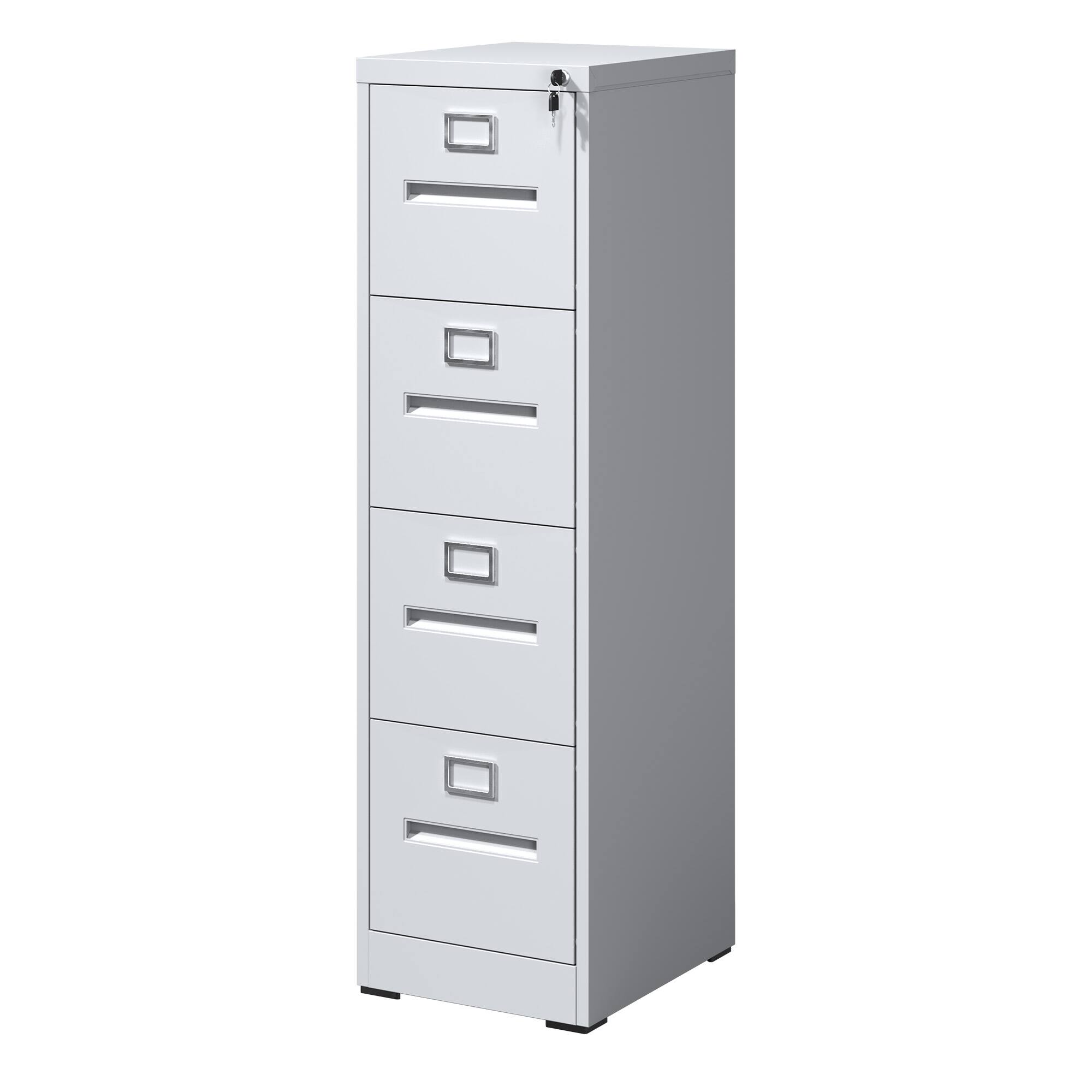 Front. APRILSOUL - 4 Drawer File Cabinet with Lock Metal Vertical File Cabinet Office Home, A4 Legal/Letter Size Narrow File Cabinet Locked.