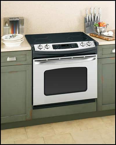 Angle Standard. GE - 30" Self-Cleaning Drop-In Electric Range - Stainless-Steel.