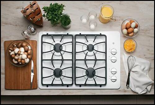 ge gas cooktop white