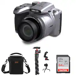 Bundle - Minolta - ProShot MN40Z 20MP Full HD Camera with 40x Optical Zoom, Silver, with MT-11 Multifunctional Octopus