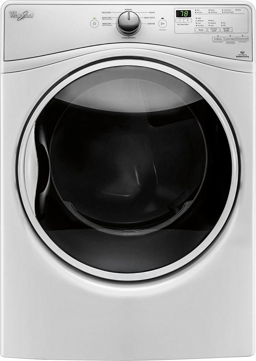 Front. Whirlpool - 7.4 Cu. Ft. 8-Cycle Electric Dryer with Steam.