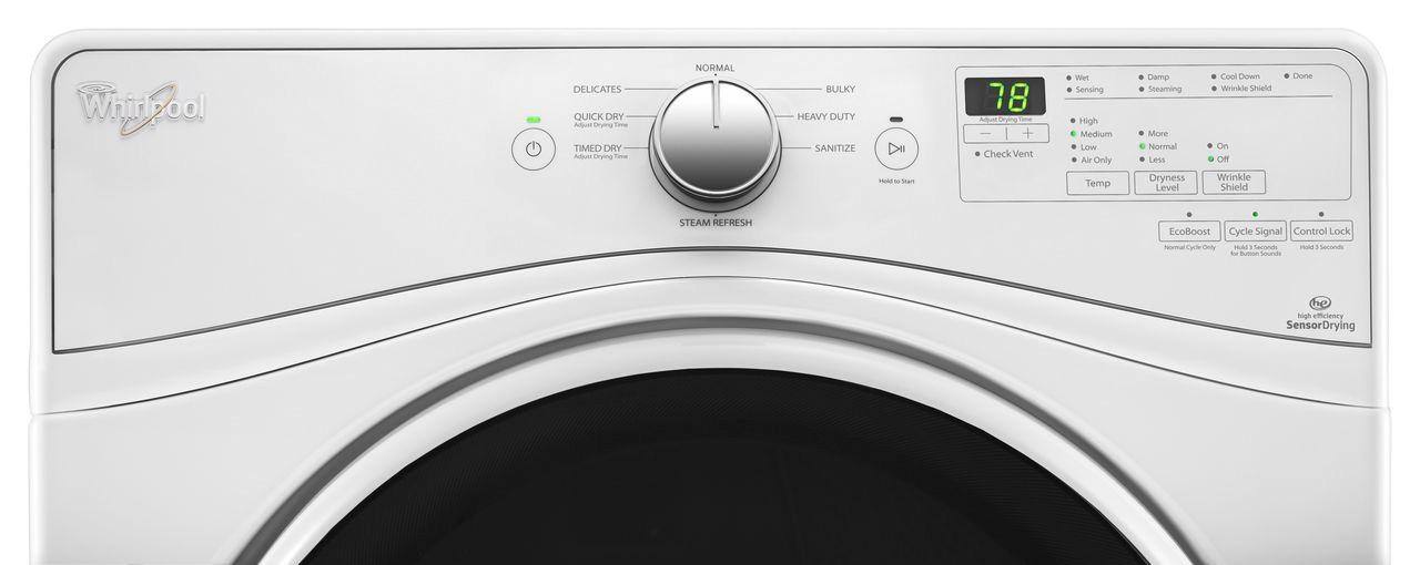 Alt View 1. Whirlpool - 7.4 Cu. Ft. 8-Cycle Electric Dryer with Steam.