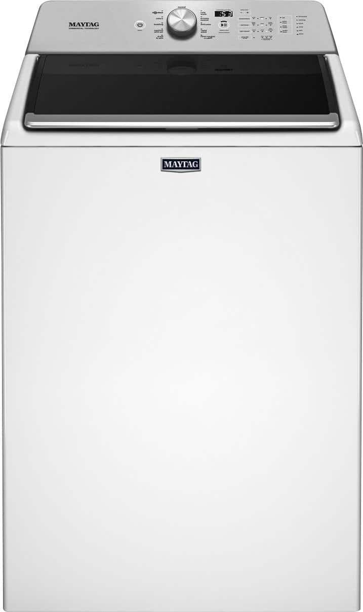 Front. Maytag - 4.7 Cu. Ft. Top Load Washer with Dual-Action PowerWash Agitator - White.