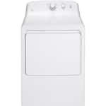 GE - 6.2 Cu. Ft. Electric Dryer with Shallow Depth Flat Back Design - White