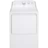 GE - 6.2 Cu. Ft. Electric Dryer with Shallow Depth Flat Back Design - White