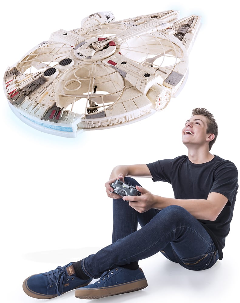 Alt View 15. Spin Master - Air Hogs Star Wars Millennium Falcon Quadcopter with Remote Controller - White.