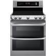 LG - 7.3 Cu. Ft. Self-Cleaning Freestanding Double Oven Electric Convection Range - Stainless steel - Larger Front