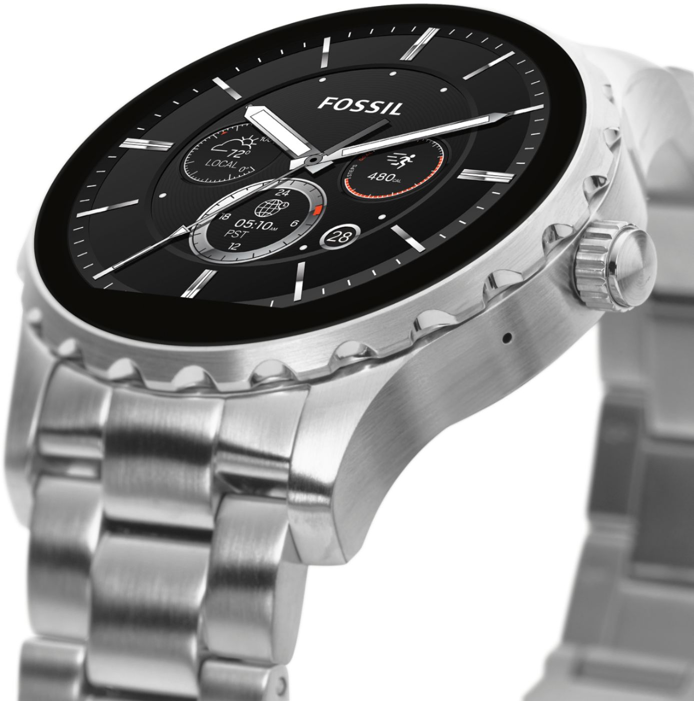 Best Buy: Fossil Q Marshal Gen 2 Smartwatch 45mm Stainless Steel Silver ...