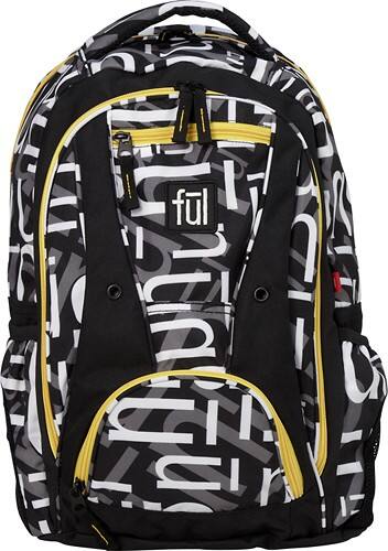 Front Standard. fūl - U Print Backpack - Gray/Black/White/Yellow.